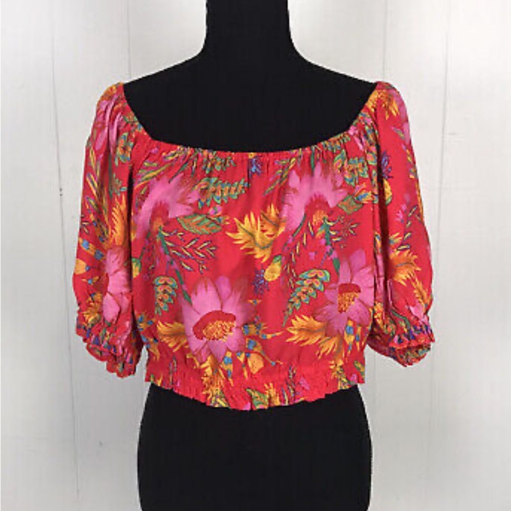 New Rachel Roy Off The Shoulder Tropical Crop Top